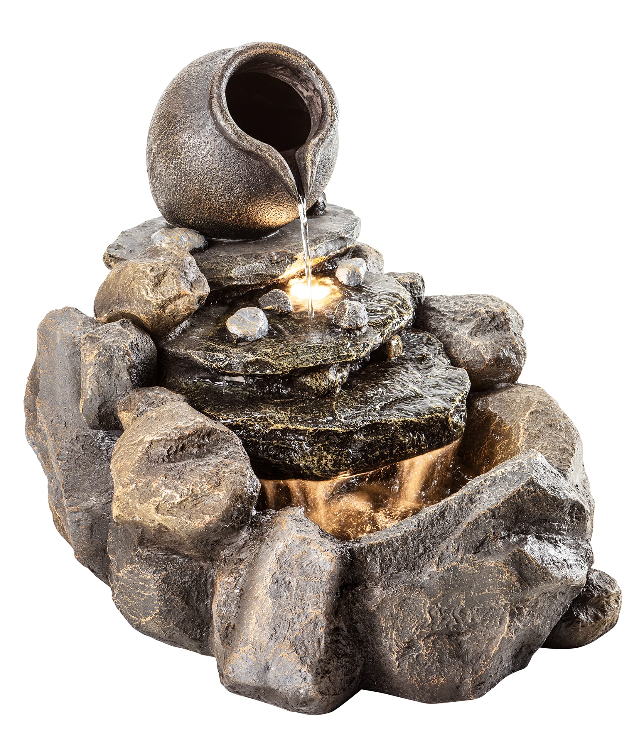 Dehner Premium Lovely Florero Gartenbrunnen LED Polyresin 6L