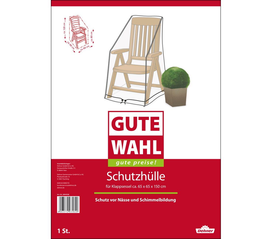 Dehner Gute Wahl Schutzhülle Klappstühle transparent 150x66x66 cm PE