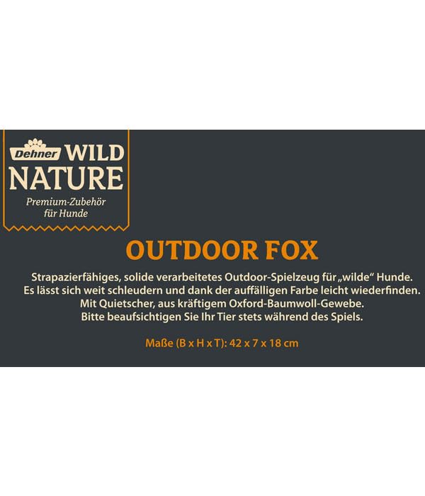 Dehner Wild Nature Outdoor Fox Hundespielzeug orange Quietscher