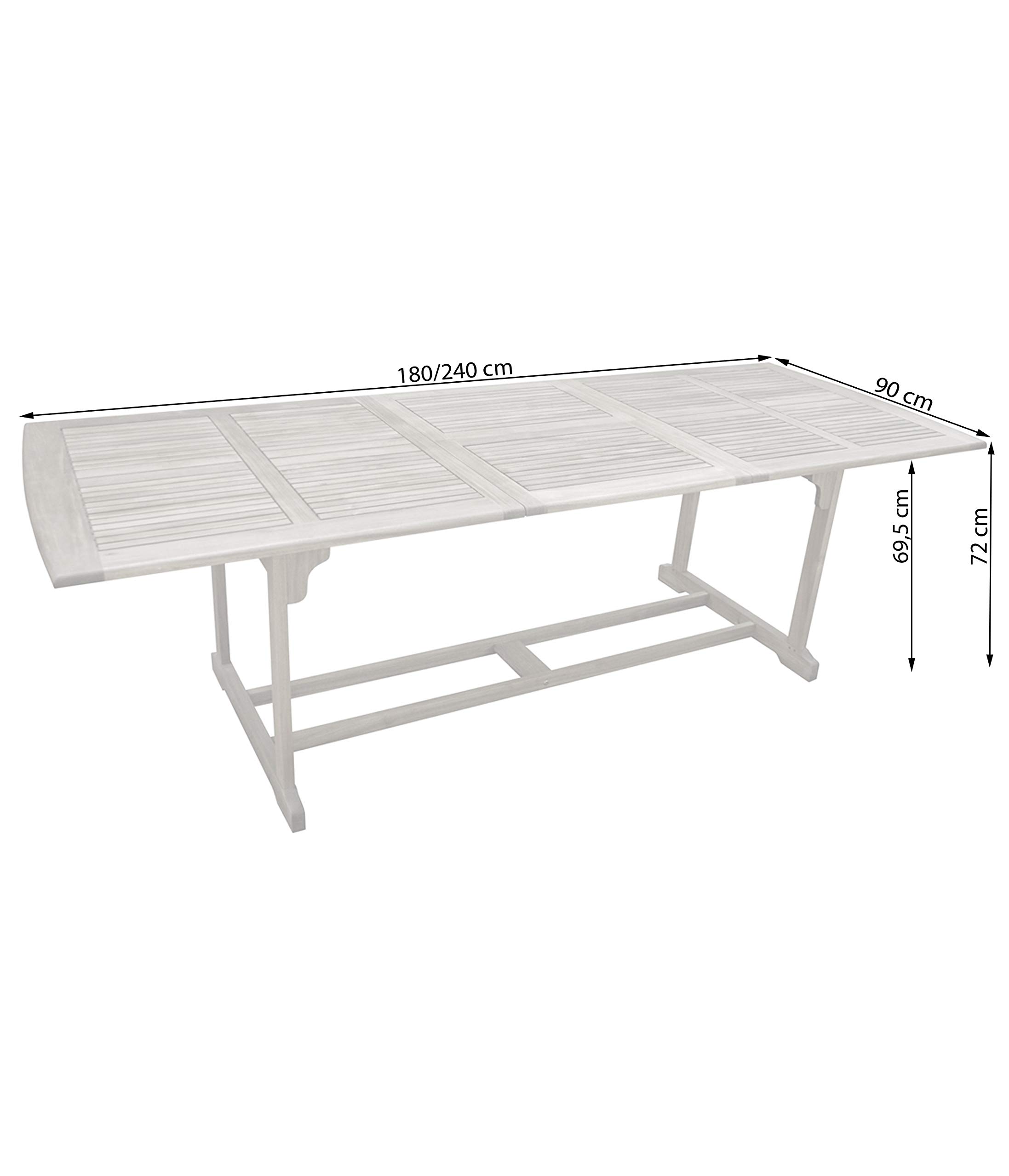 Dehner Macao Ausziehtisch 180/240x90 Akazie FSC-Ausführung