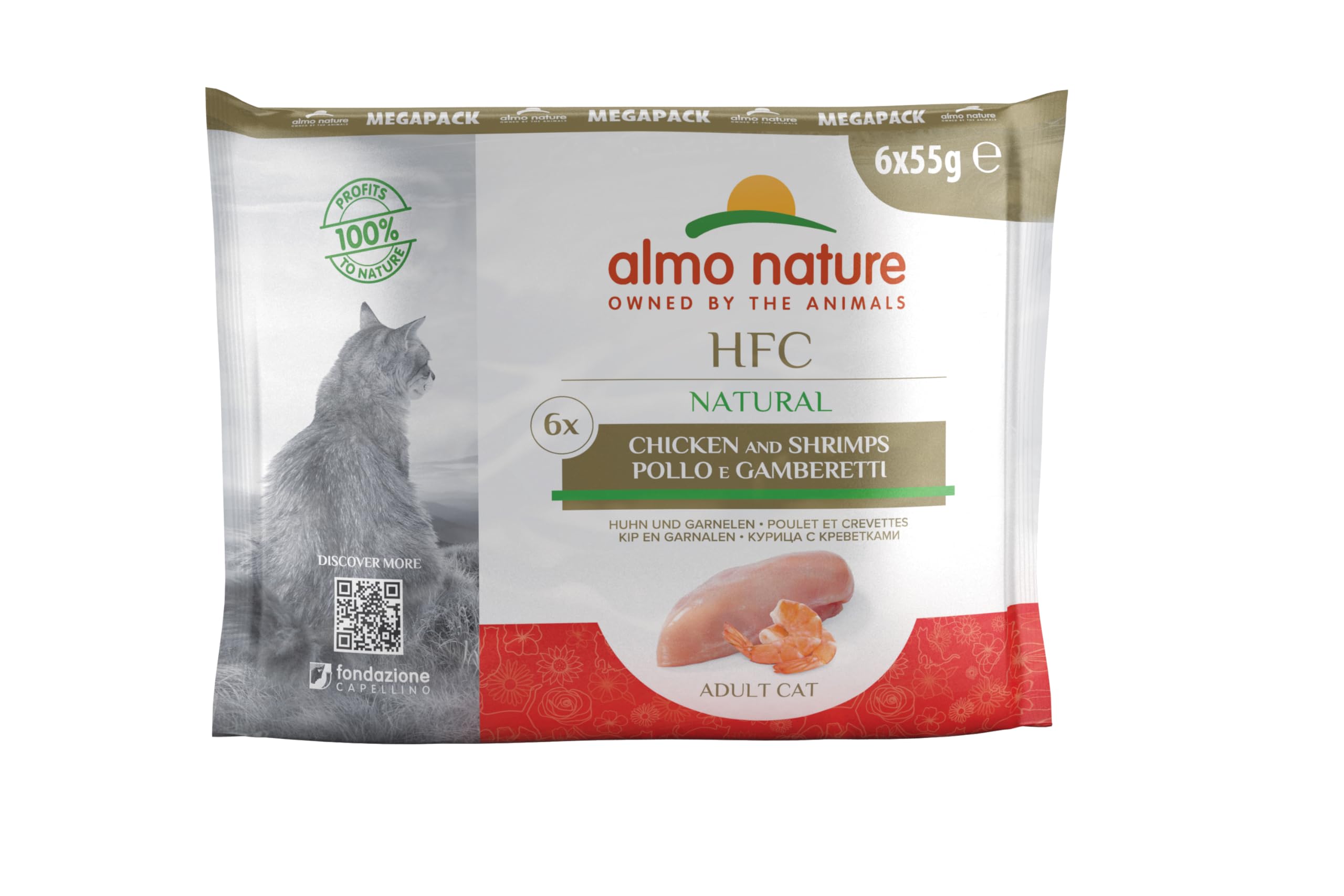 Almo Nature HFC Natural Nassfutter Huhn Garnelen 24x55 g