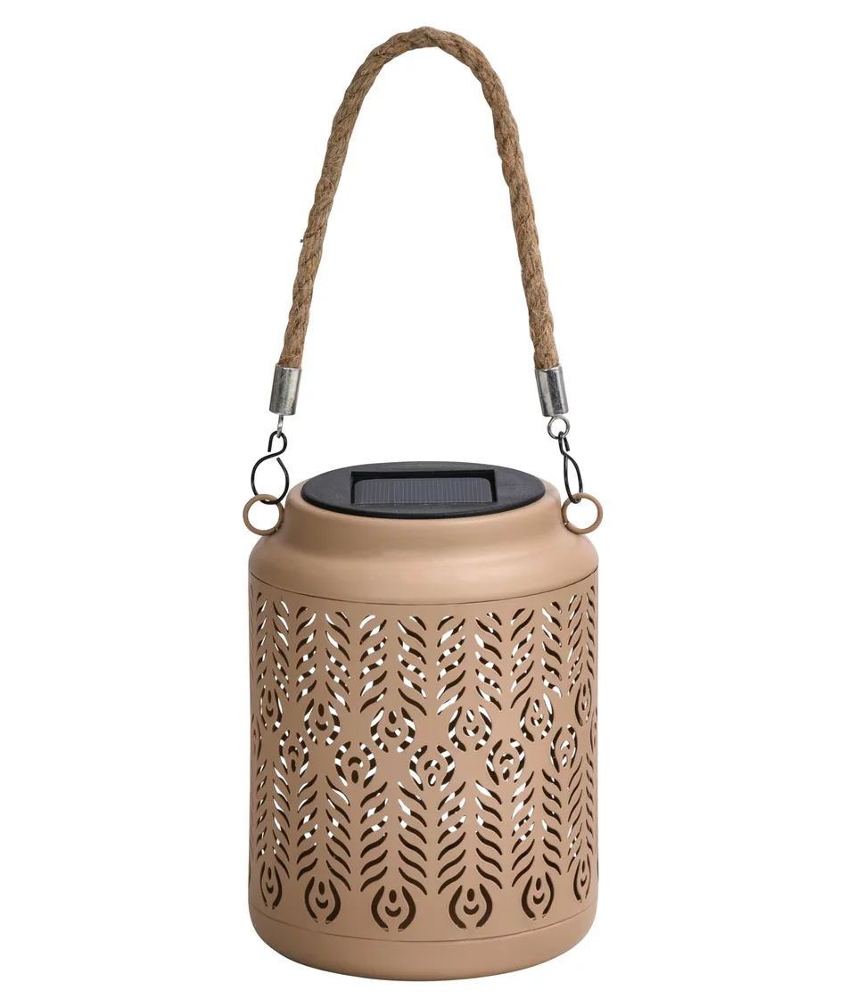 Dehner Chiara Solar Laterne beige Ø 12 cm warmweiß