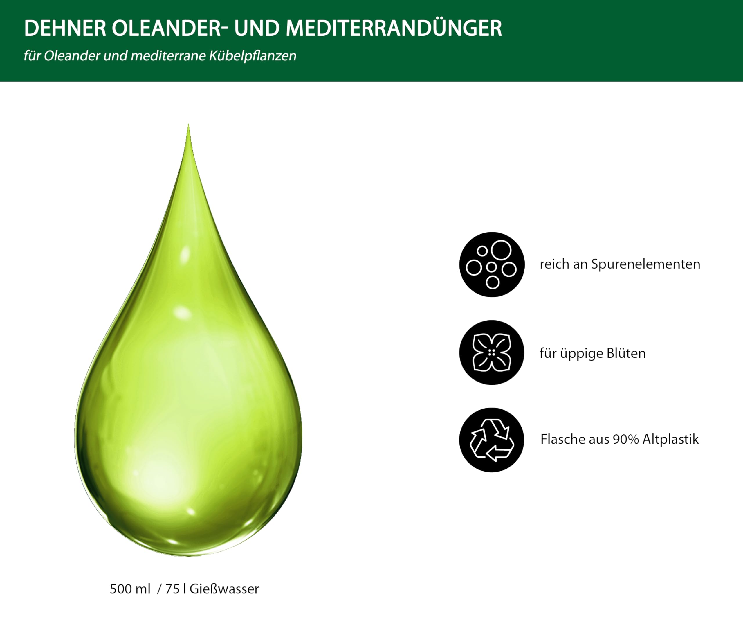 Dehner Oleander- Mediterrandünger Flüssigdünger 500 ml NPK