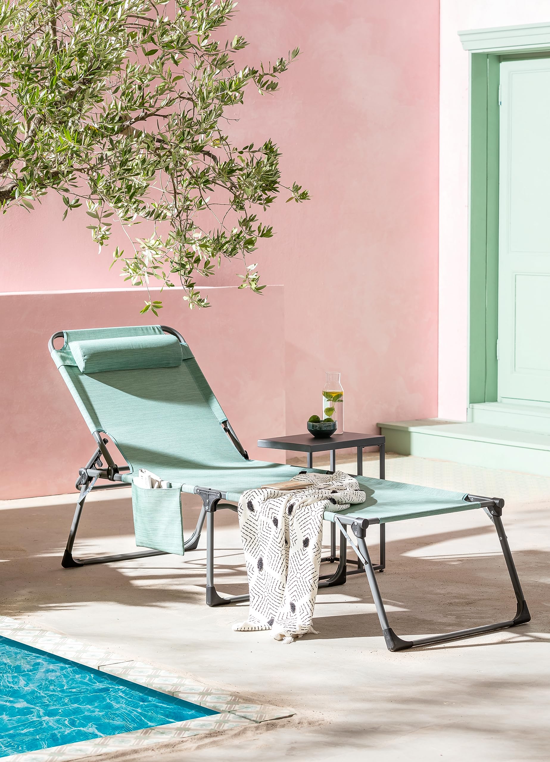 Dehner Premium Lovely Mallorca Gartenliege grün Textilene