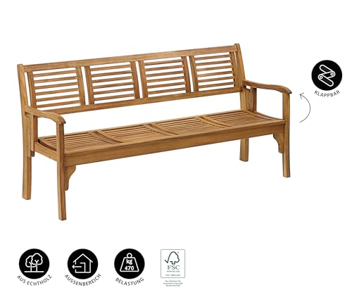 Dehner Klappbank Douglas Gartenbank Natur 180 cm 4 Personen