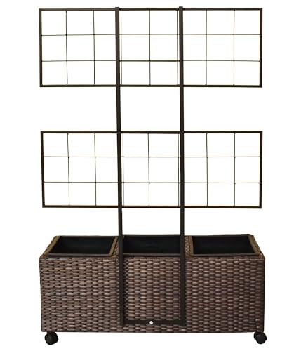 Dehner Premium Lovely Lili Spalierkasten braun mit Rollen