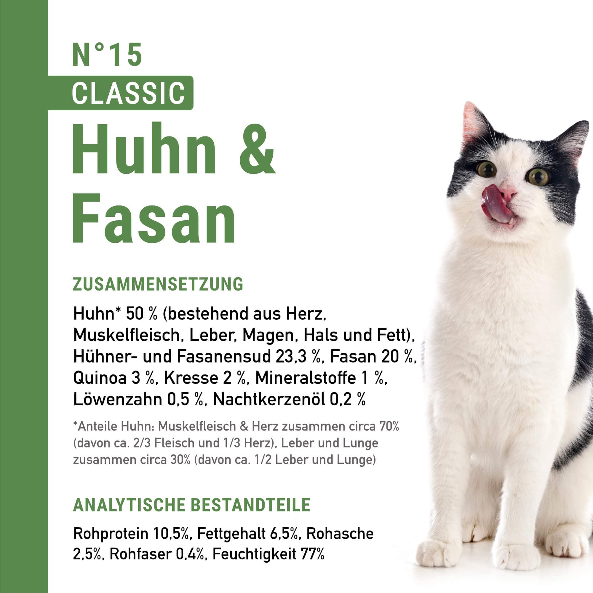 catz finefood N°15 Huhn & Fasan Nassfutter 6x800g getreidefrei