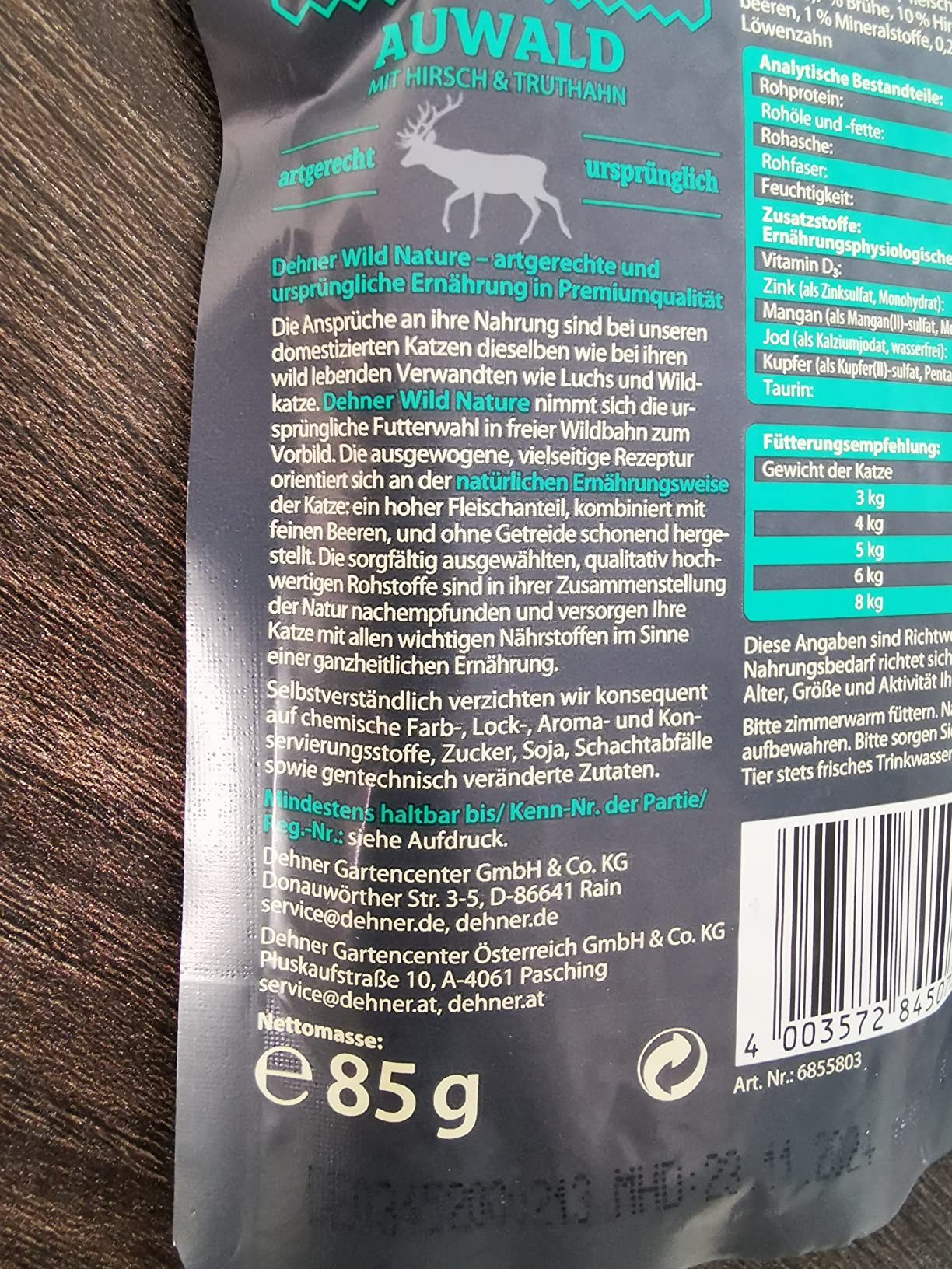 Dehner Wild Nature Auwald Nassfutter Hirsch 16x85 g