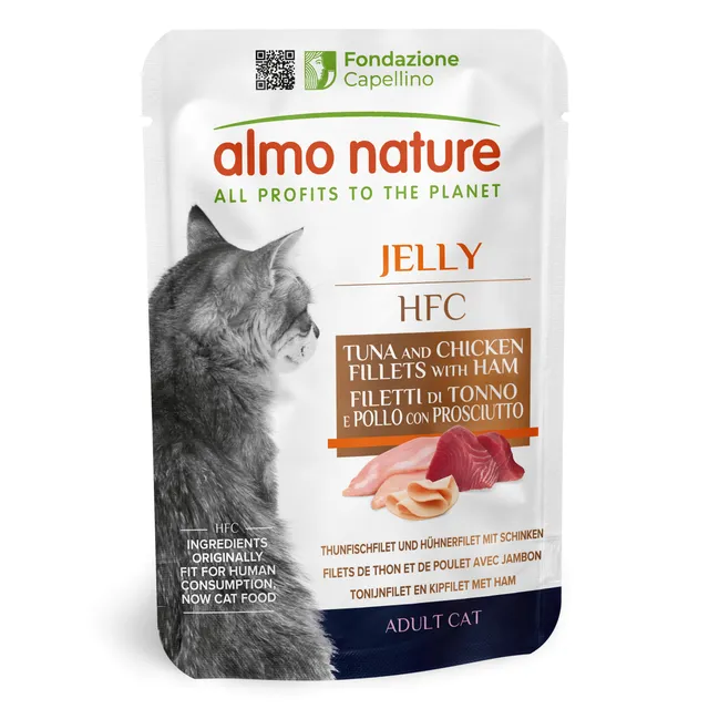 Almo Nature HFC Jelly Thunfisch-Huhn Nassfutter 24x55g Schinken