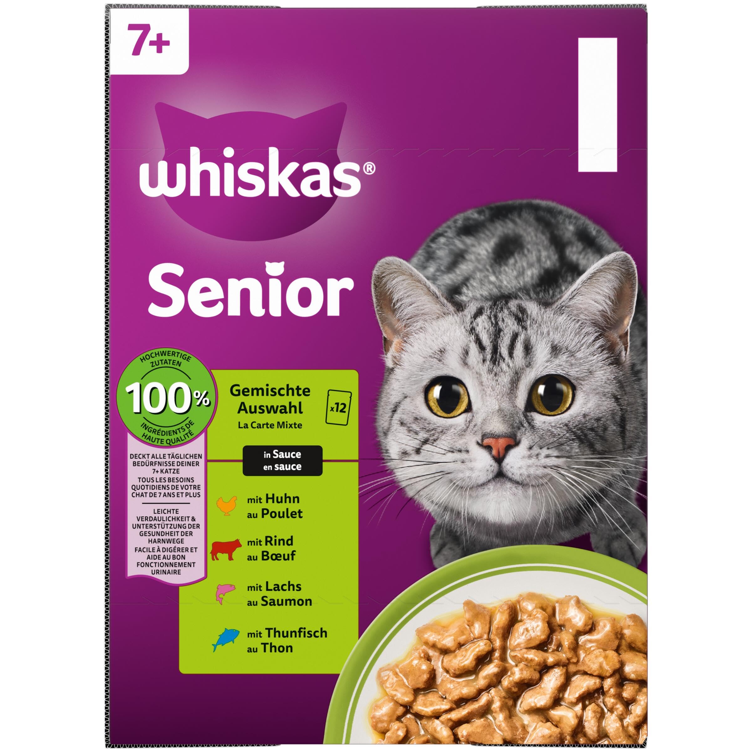 Whiskas Senior 7+ Gemischte Auswahl Sauce Nassfutter 48x85g