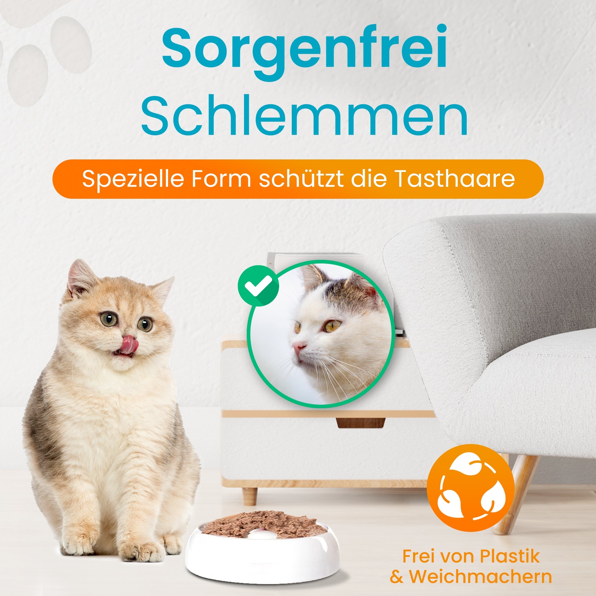 Lucky-Kitty Katzennapf Keramik Futternapf M 18cm schnurrhaar