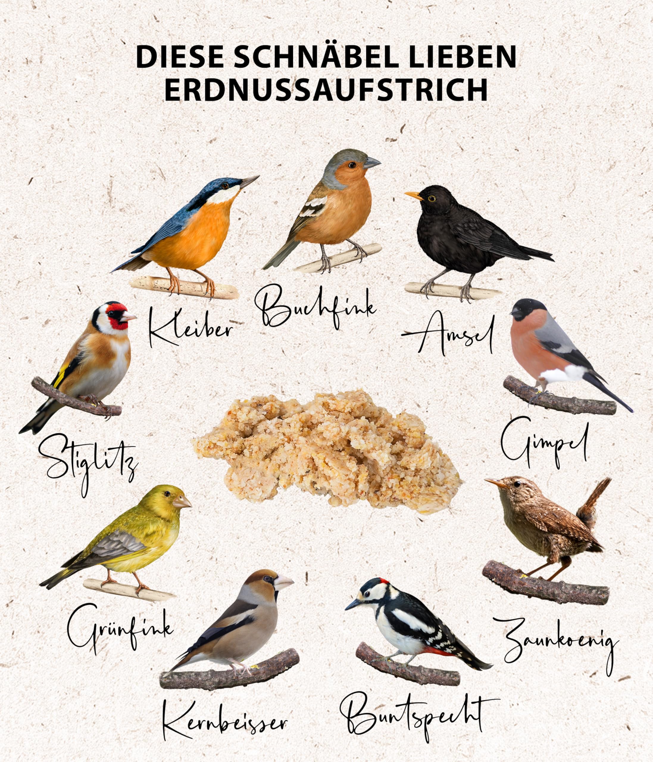 Dehner Natura Premium Erdnuss-Aufstrich Wildvogelfutter 2 kg energiereich