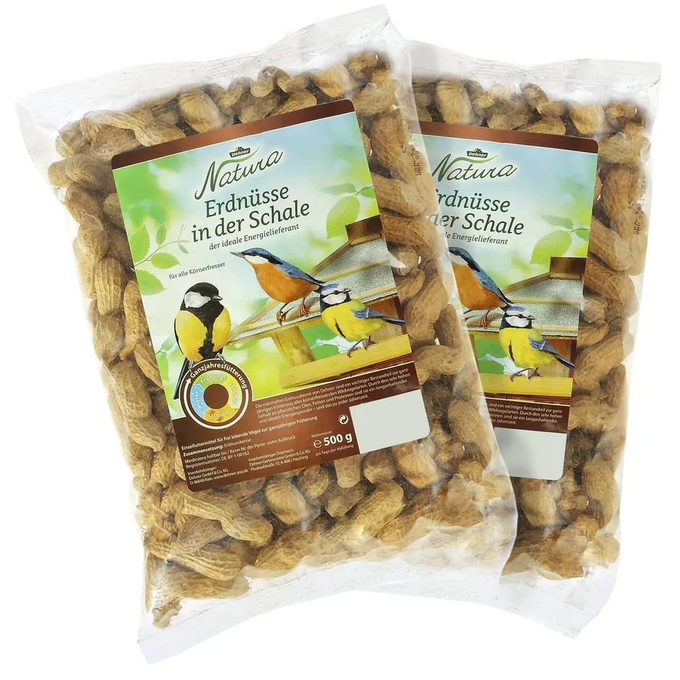 Dehner Natura Wildvogelfutter Erdnüsse mit Schale 2x500 g