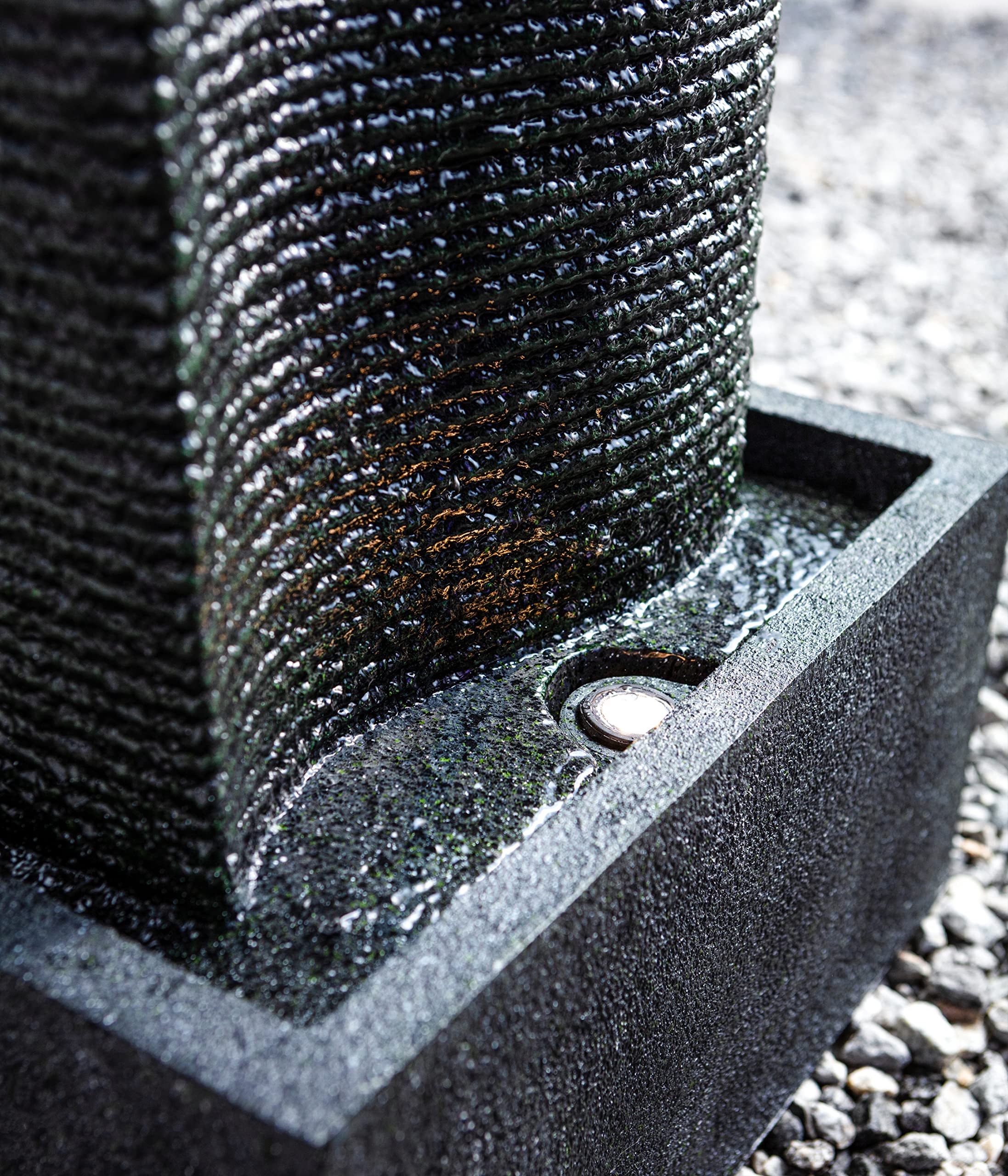 Dehner Muro Gartenbrunnen mit LED dunkelgrau 80cm