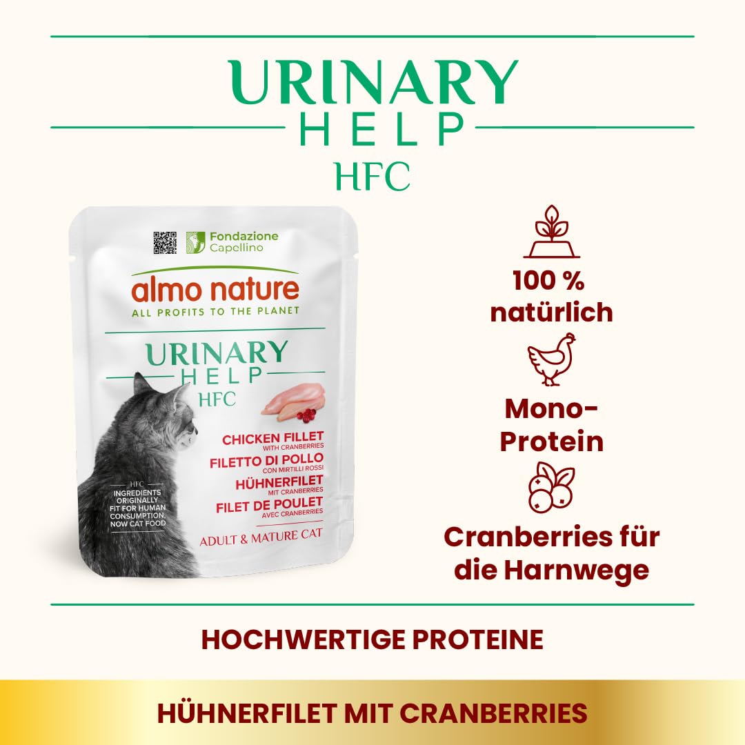 Almo Nature HFC Urinary Help Nassfutter Katze Huhn 24x50g