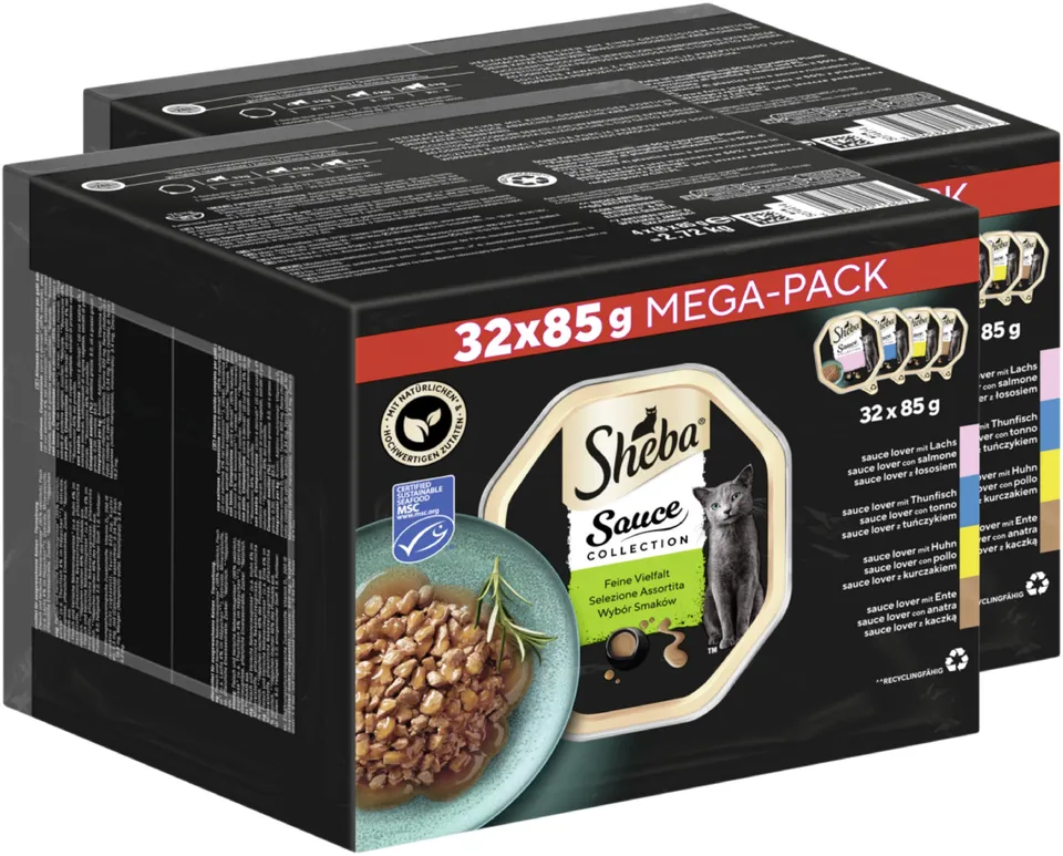 Sheba Sauce Collection Sauce Lover Nassfutter 64x85g Mix