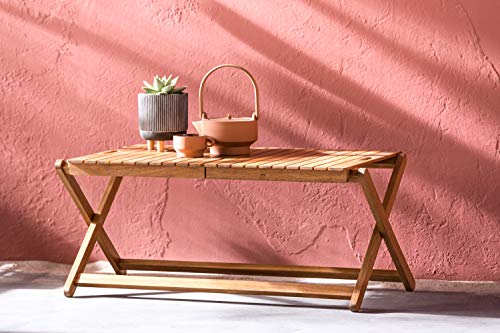 Dehner Tablett-Tisch Macao Beistelltisch 90x50x38 cm Akazie