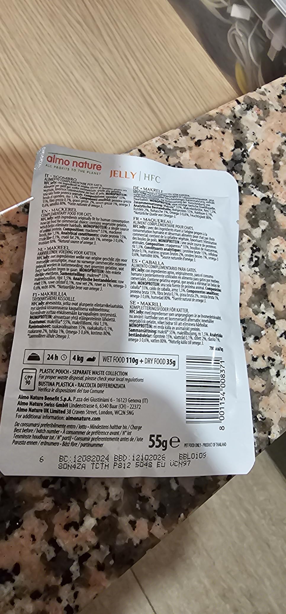 Almo Nature HFC Jelly Makrele Nassfutter 24x55g Glutenfrei
