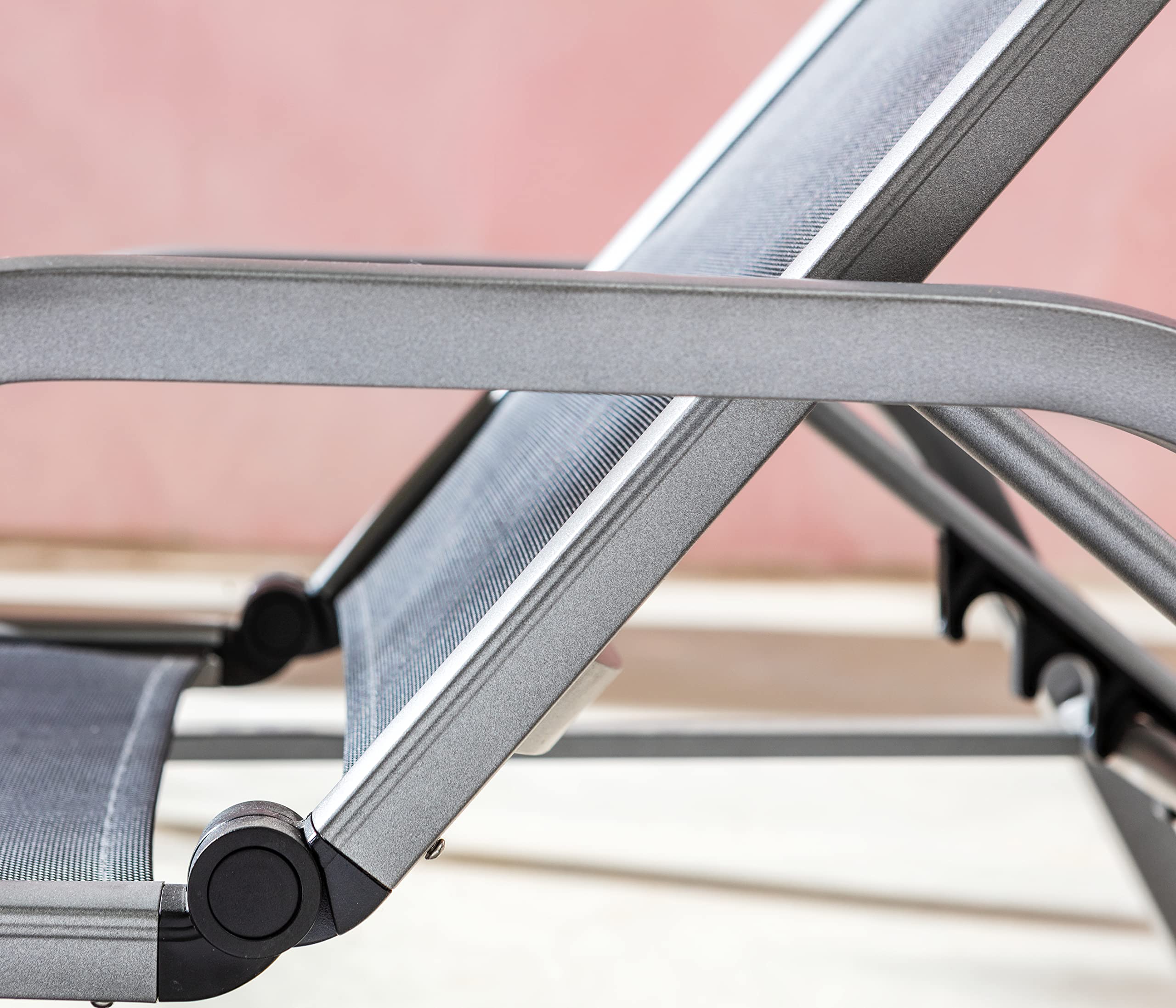 Dehner Chicago Gartenliege grau verstellbar 120 kg
