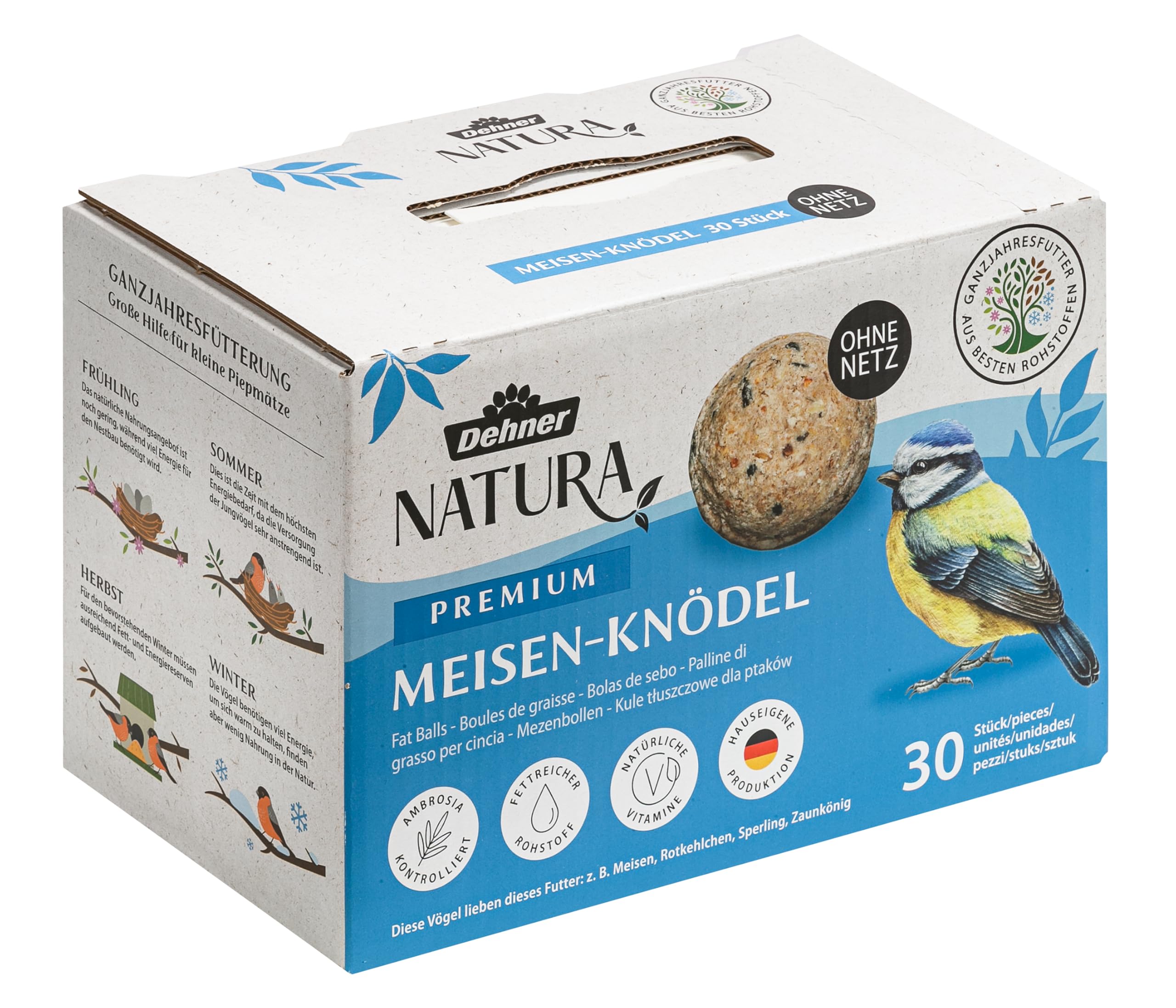 Dehner Natura Premium Meisenknödel ohne Netz 100x90g Karton