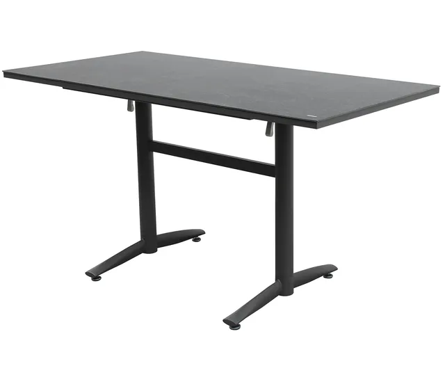Dehner Riverside Klapptisch grau 140x75 cm Aluminium Keramik