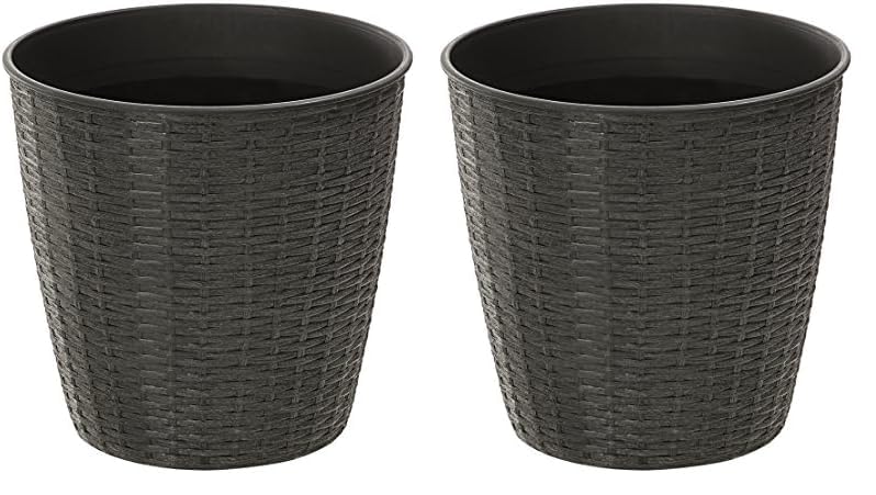 Dehner Premium Lovely Pflanztopf Schwarz Ø38cm Polyrattan