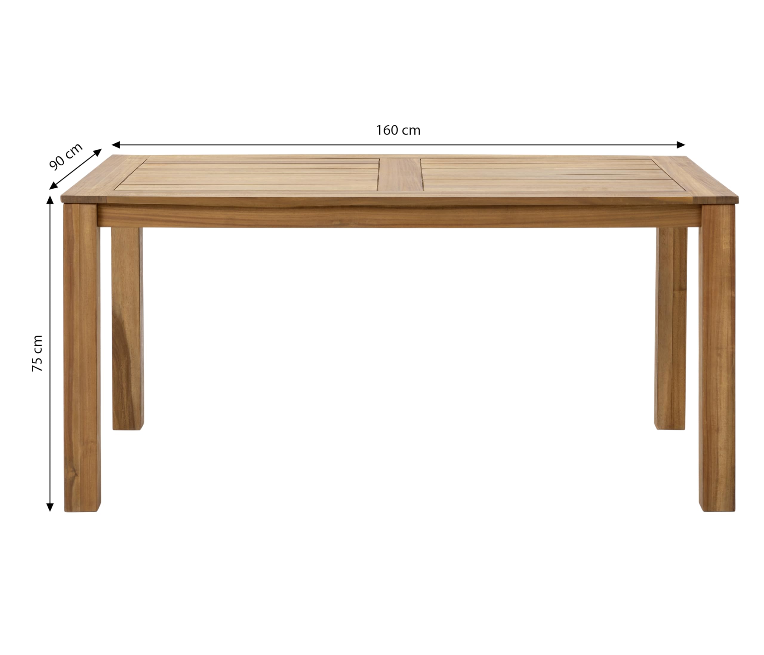 Dehner Macao Gartentisch braun 160 x 90 cm
