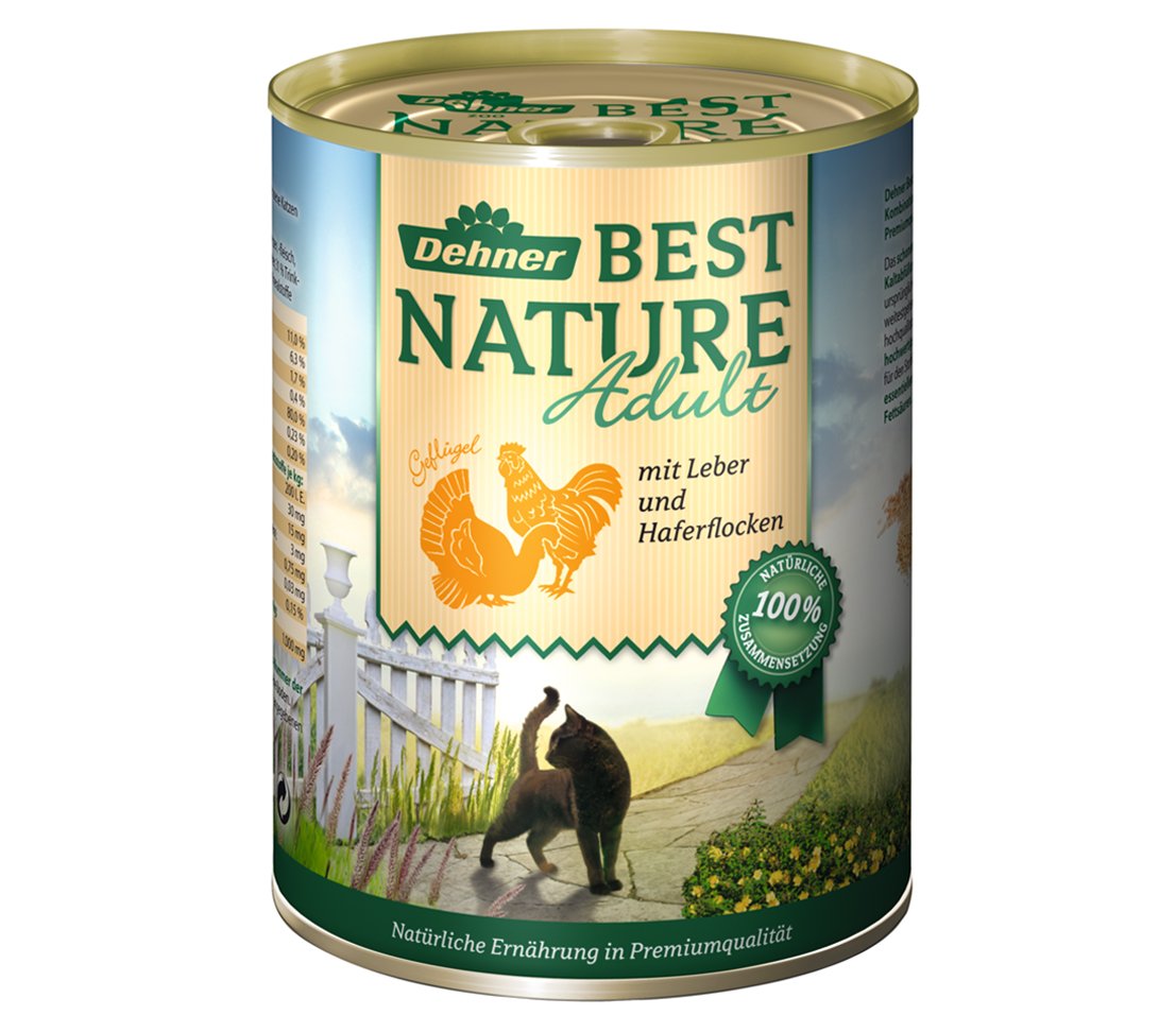 Dehner Best Nature Adult Geflügelleber Nassfutter 6x400g