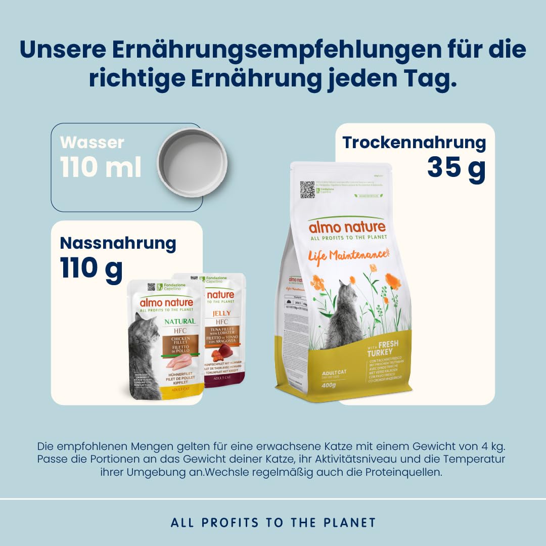 Almo Nature Life Maintenance Trockenfutter 400g Truthahn