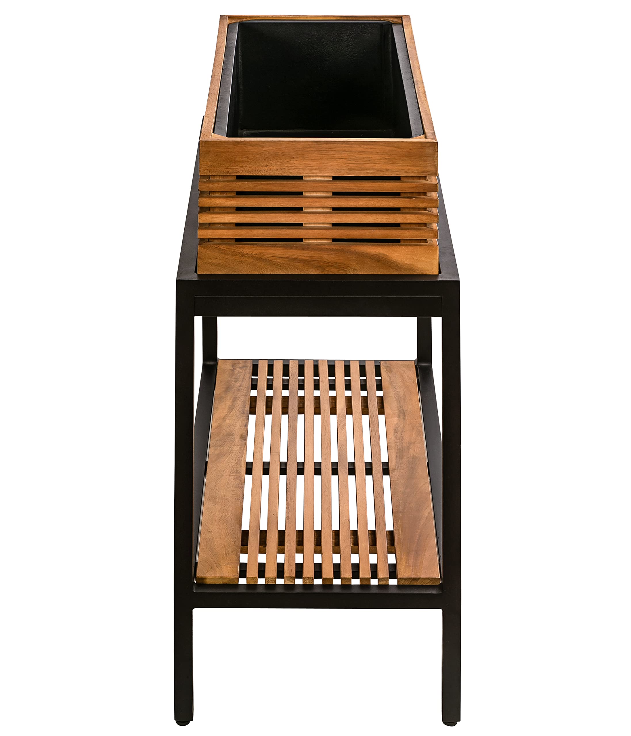 Dehner Premium New York Balkonhochbeet schwarz 115cm