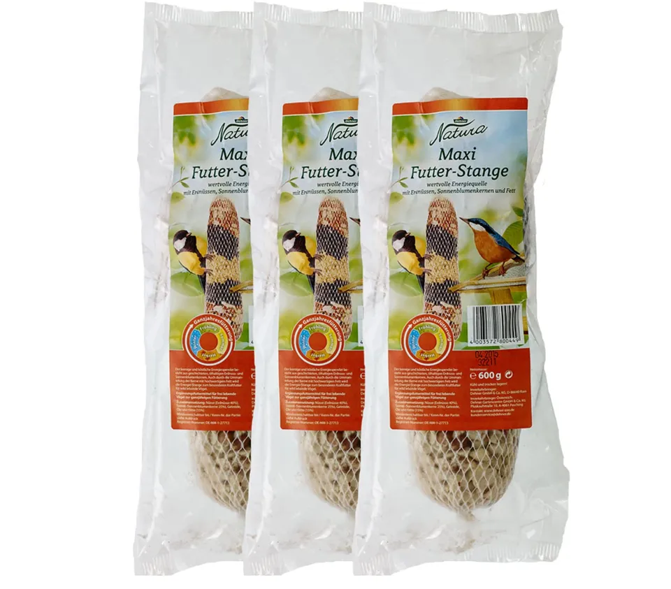 Dehner Natura Wildvogelfutter Maxi-Futterstange 3x600g Fett