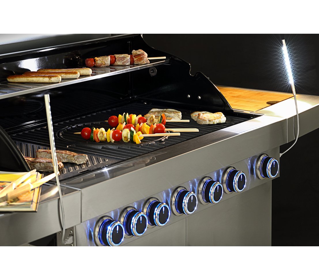 Dehner Lancaster LED Grillbeleuchtung 25 cm USB silber