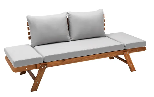 Dehner Macao Gartensofa braun-grau 196 cm Akazie