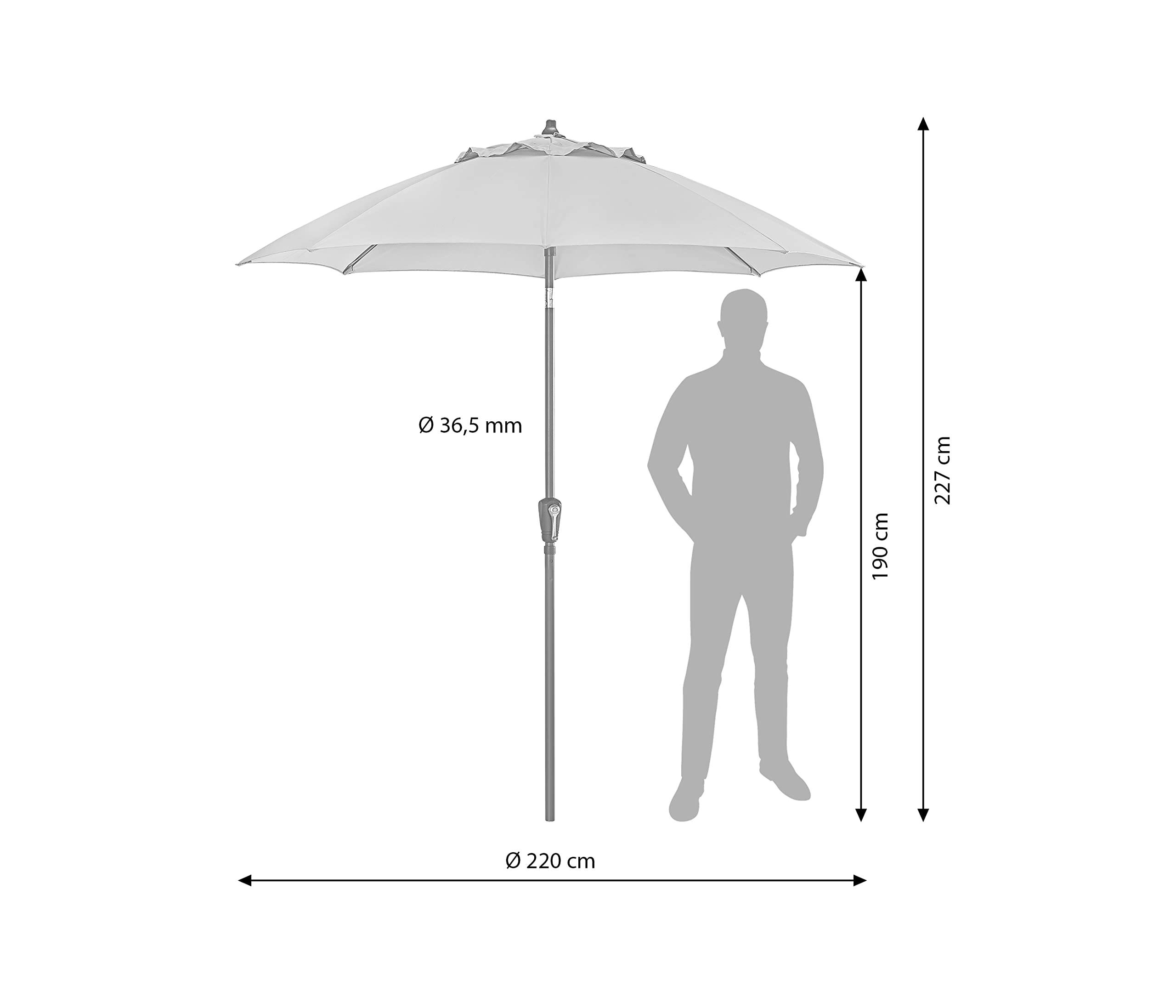 Dehner Kos Sonnenschirm rund 220 cm beige