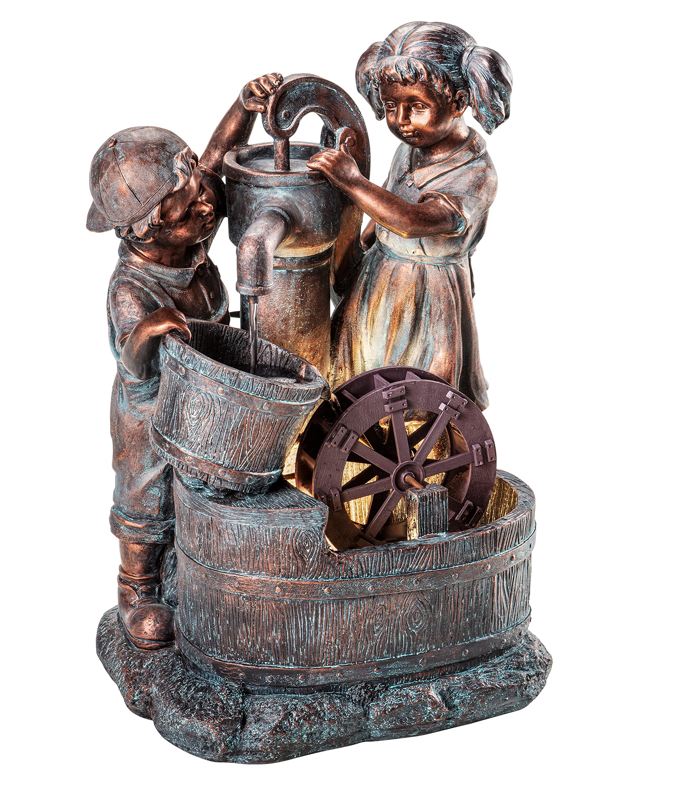 Dehner Lea und Leon Gartenbrunnen LED 6 Liter