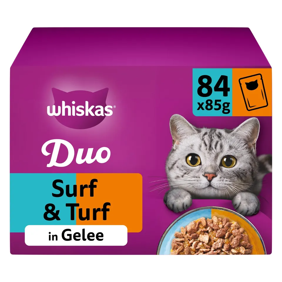Whiskas Tasty Duo Nassfutter Surf & Turf Gelee 84x85g