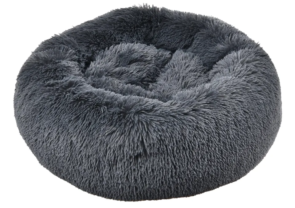 Dehner Lieblinge Cookie Hundebett L dunkelgrau Plüsch