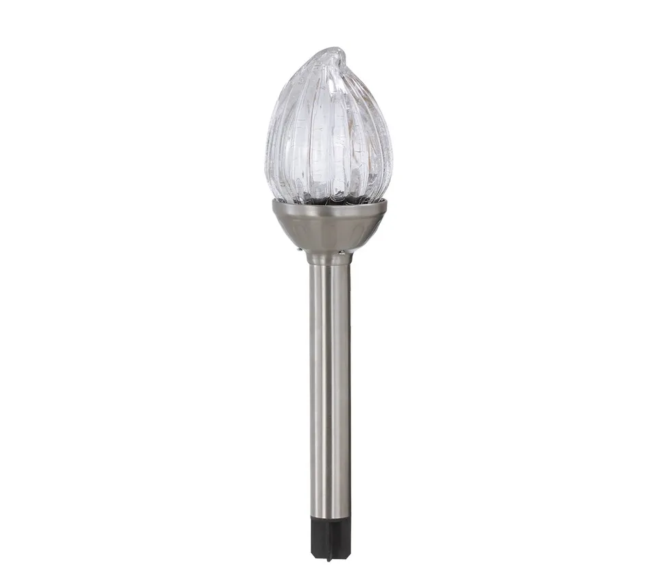 Dehner Solar Glasfackel 37cm Edelstahl Glas