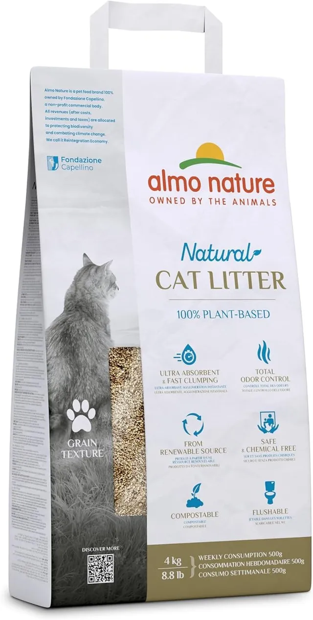 Almo Nature Grain Texture Katzenstreu 4 kg pflanzlich
