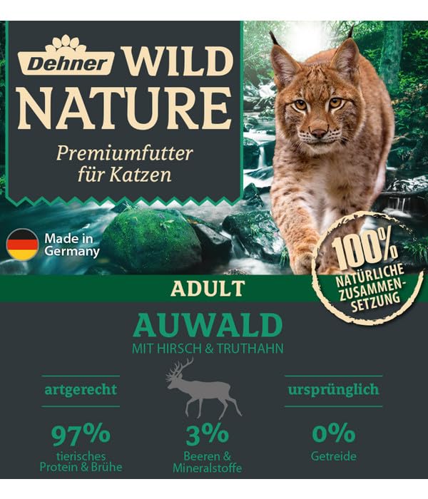 Dehner Wild Nature Auwald Nassfutter Hirsch Truthahn 16x100g getreidefrei