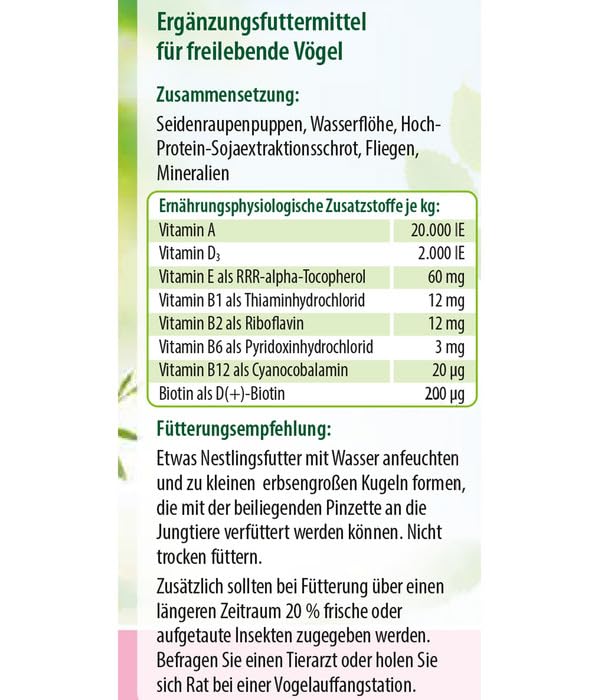 Dehner Natura Premium Nestlingsfutter Wildvogelfutter 100 g proteinreich