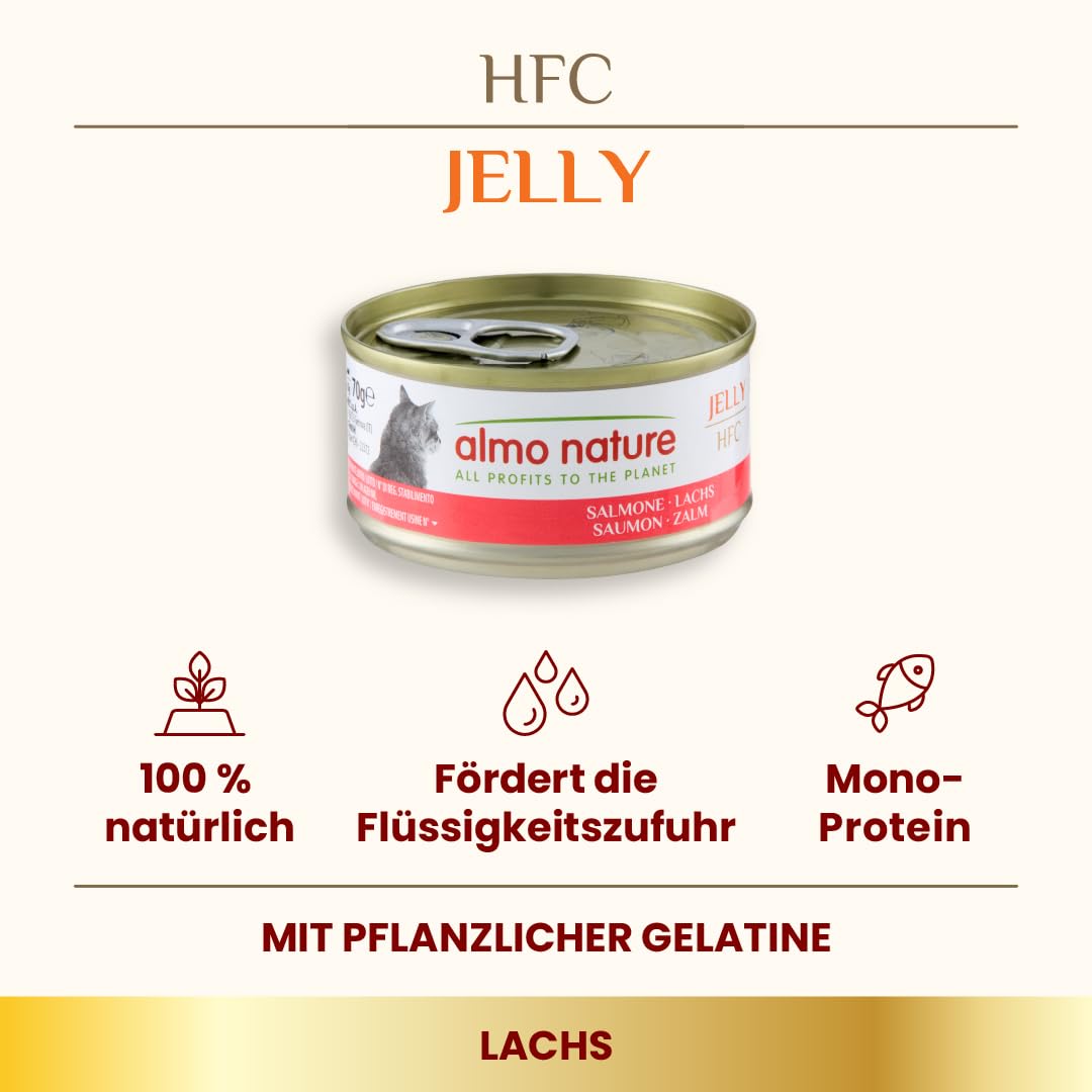 Almo Nature HFC Jelly Nassfutter Lachs 6x70g glutenfrei