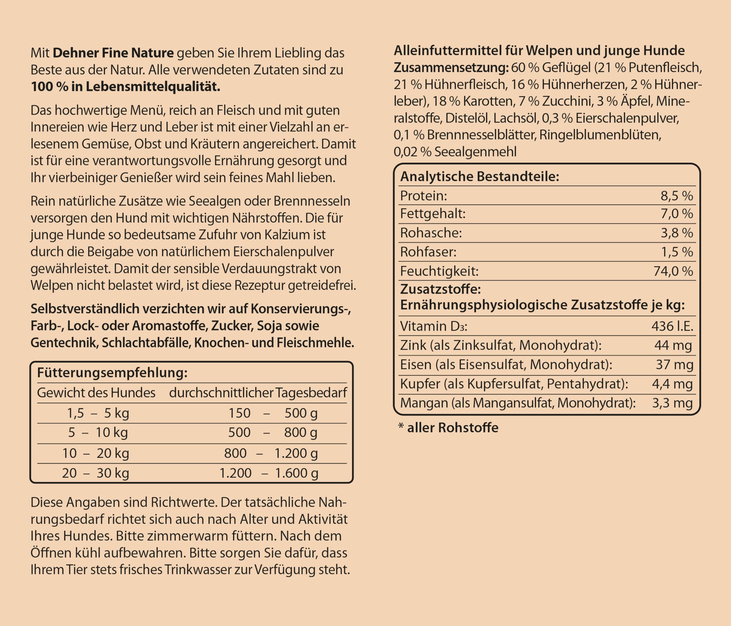 Dehner Fine Nature Nassfutter Geflügel 6x800g Hund