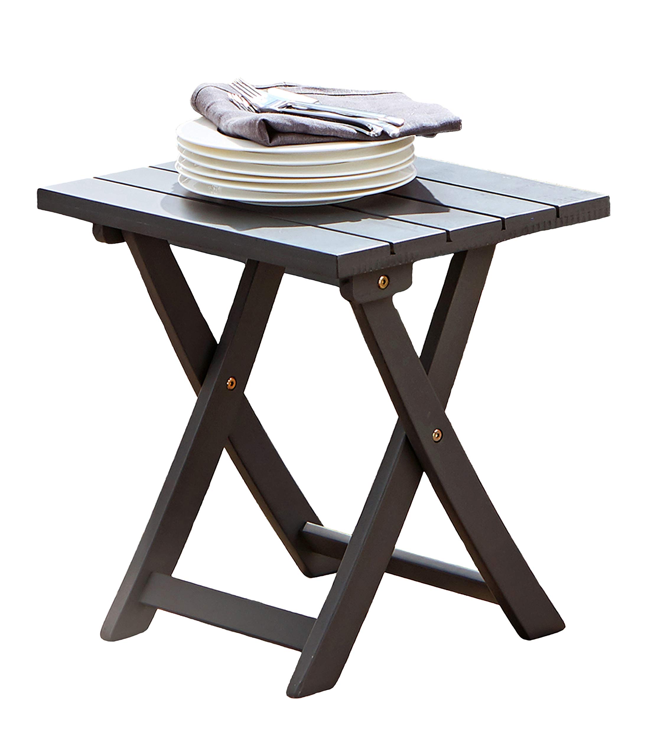 Dehner Stavanger Klapphocker Akazienholz grau 45 cm