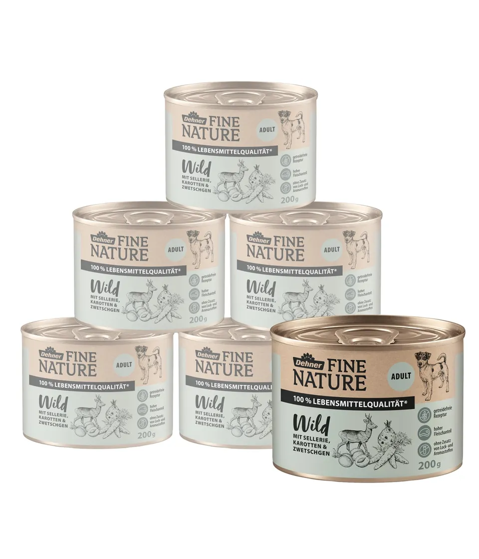 Dehner Fine Nature Wild Hundefutter Nassfutter 1,2 kg getreidefrei