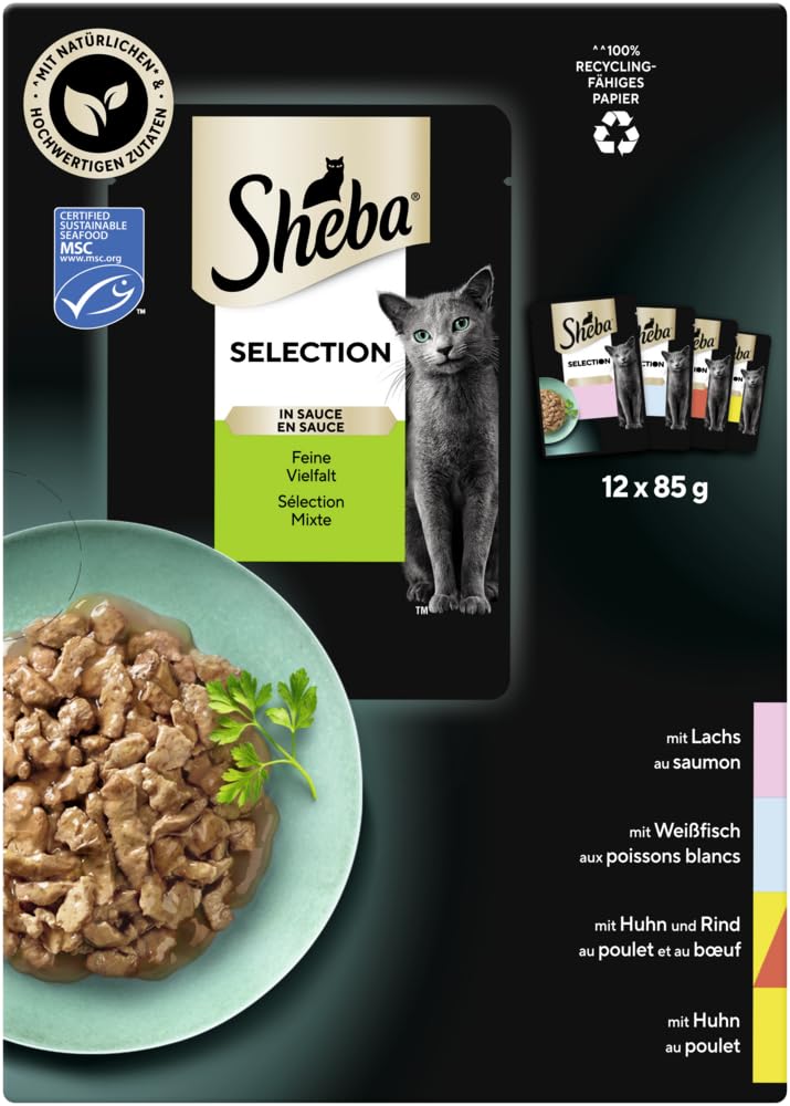 Sheba Selection in Sauce Nassfutter Feine Vielfalt 12x85g Sauce