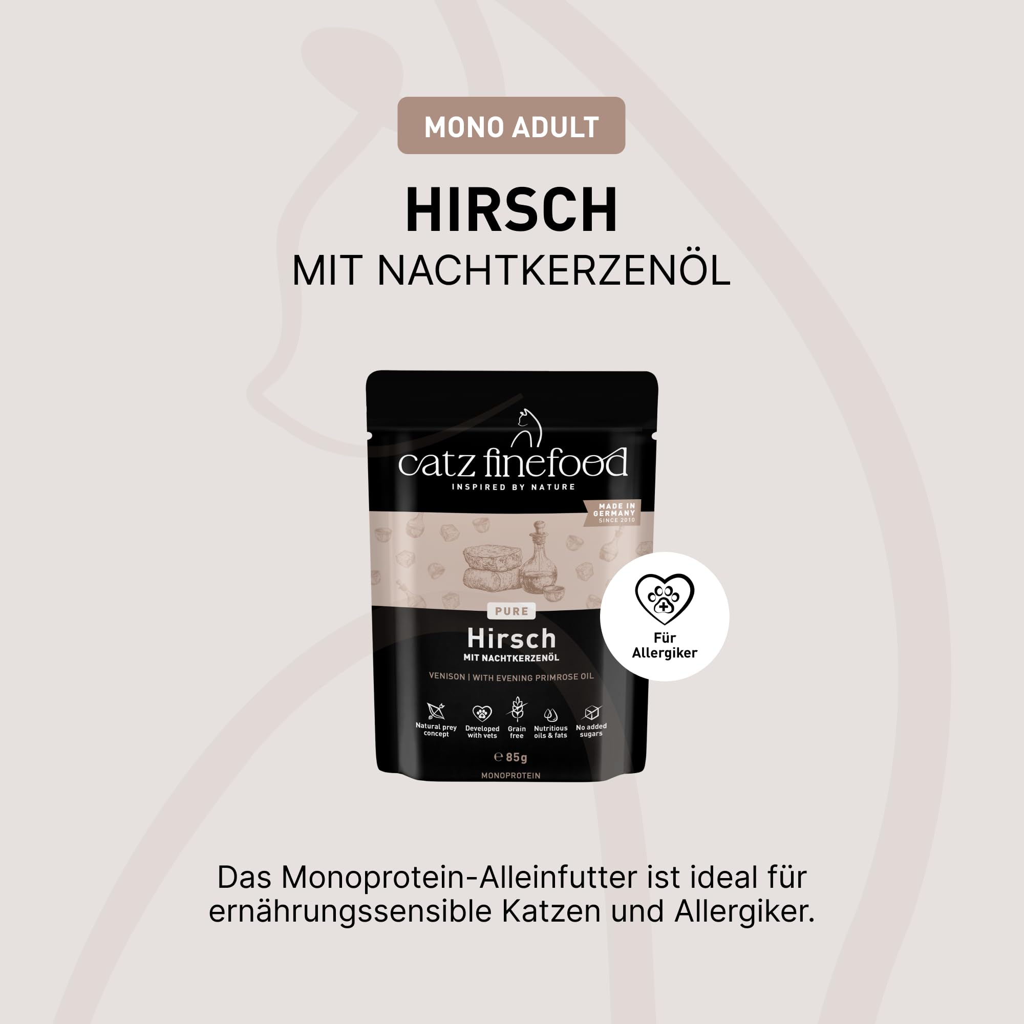 catz finefood Purrrr N°121 Nassfutter Hirsch 16x85g Monoprotein