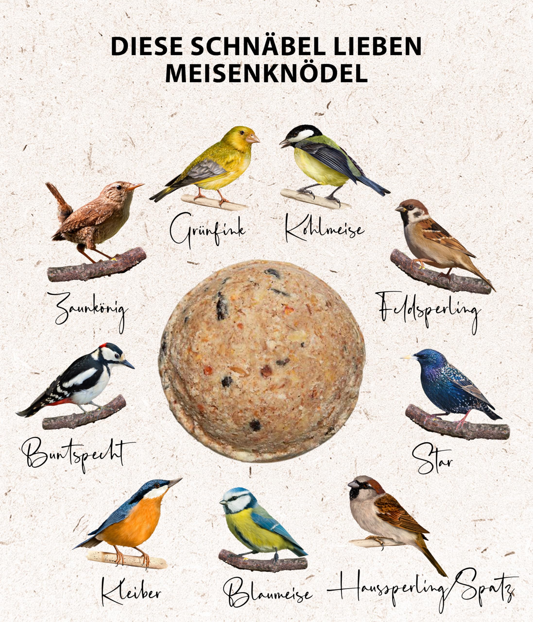 Dehner Natura Meisenknödel ohne Netz Wildvogelfutter 100x90 g