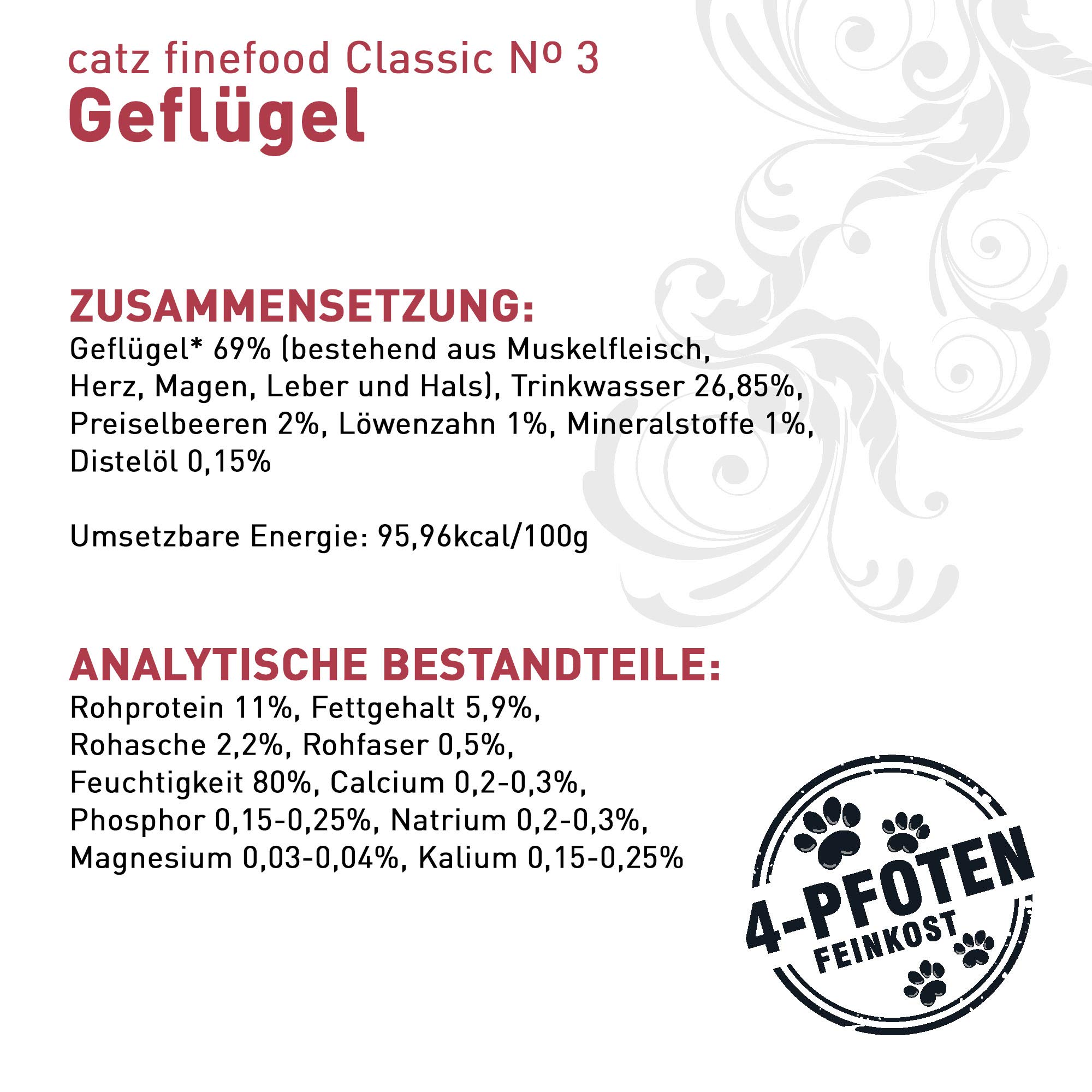 catz finefood N° 3 Geflügel Katzennassfutter 8x85g Preiselbeere