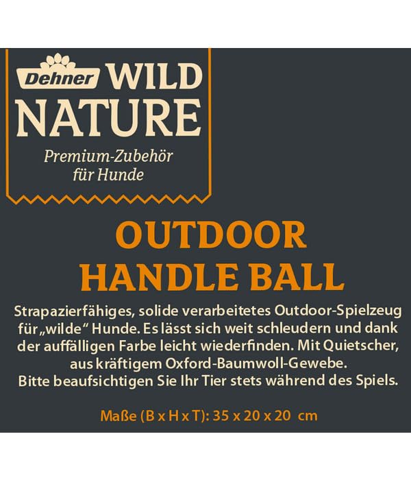 Dehner Wild Nature Handle Ball Hundespielzeug orange 35 cm